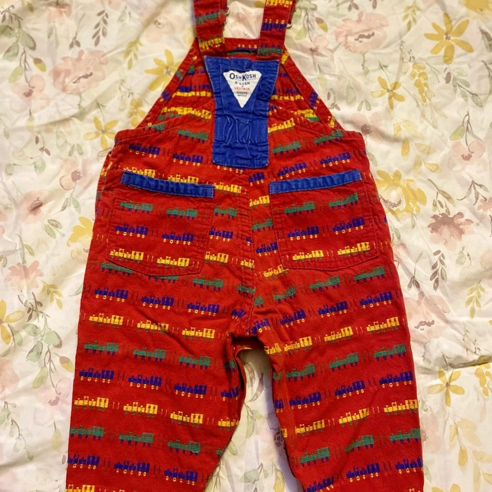 Vintage made in the USA Oshkosh train overalls 6-9 months htf rare - Picture 3 of 6